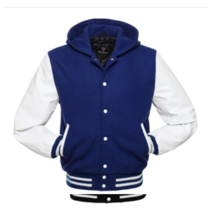 Wool Body with Leather Arms Hoodies Varsity Jacket